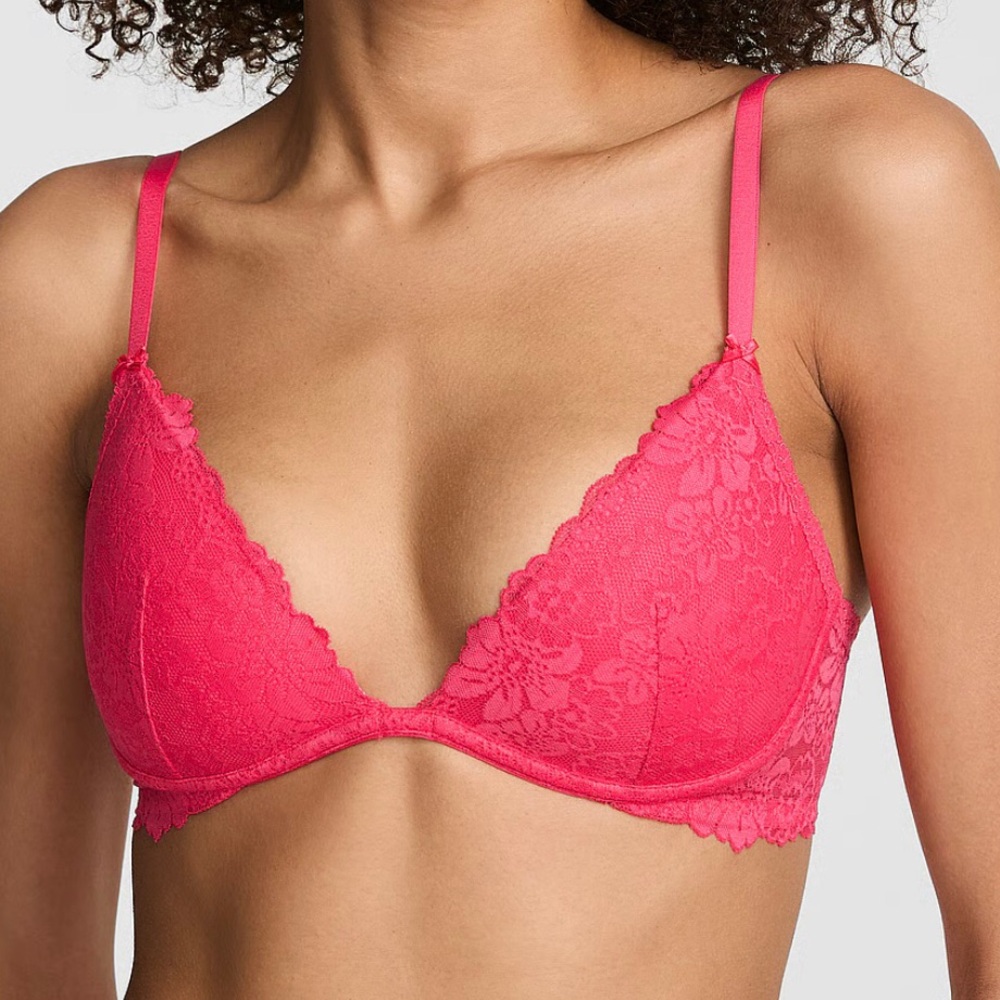NWT Victoria’s Secret PINK 38D “Pink Wink” Lace Uplift Wireless Plunge Bra